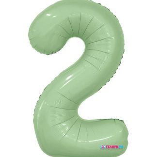 Шар цифра 2 Оливковая, 102 см