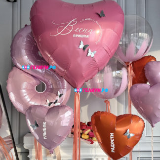 Набор шаров на 8 марта розовые