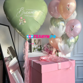 Шары в коробке Весна