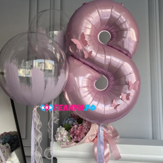 Шары прозрачные на 8 марта розовые