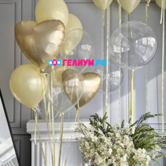 Набор гелиевых шаров на 8 марта Мимоза