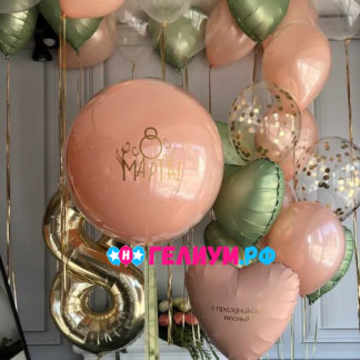 Оформления шарами на 8 марта с праздником весны