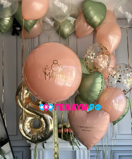 Оформления шарами на 8 марта с праздником весны