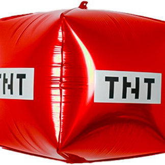 Шар 3D (22''/56 см) Куб, Пиксели, TNT, Красный