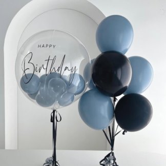 Набор шаров Happy синие чёрные шары