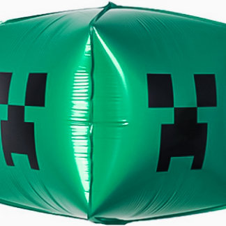 Шар Куб, Пиксели, TNT, зелёный 56 см