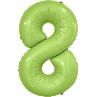 Фольгированный шар цифра 8, Мистик фисташка сатин, 102 см