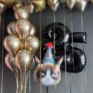 Набор золотых шаров с цифрамии на выбор