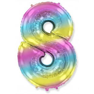 Цифра 8 диагональная радуга, 102 см