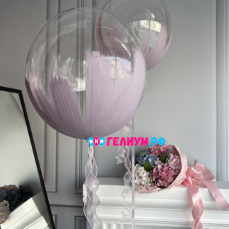 Шар баблс с краской сиреневый Бабочка