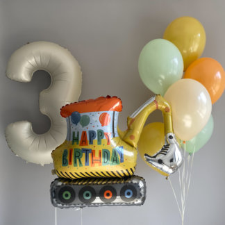 Воздушные шары ребенку экскаватор  на день рождения