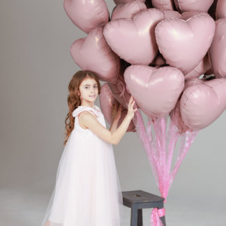 Воздушные шарики сердца розовые 20 штук