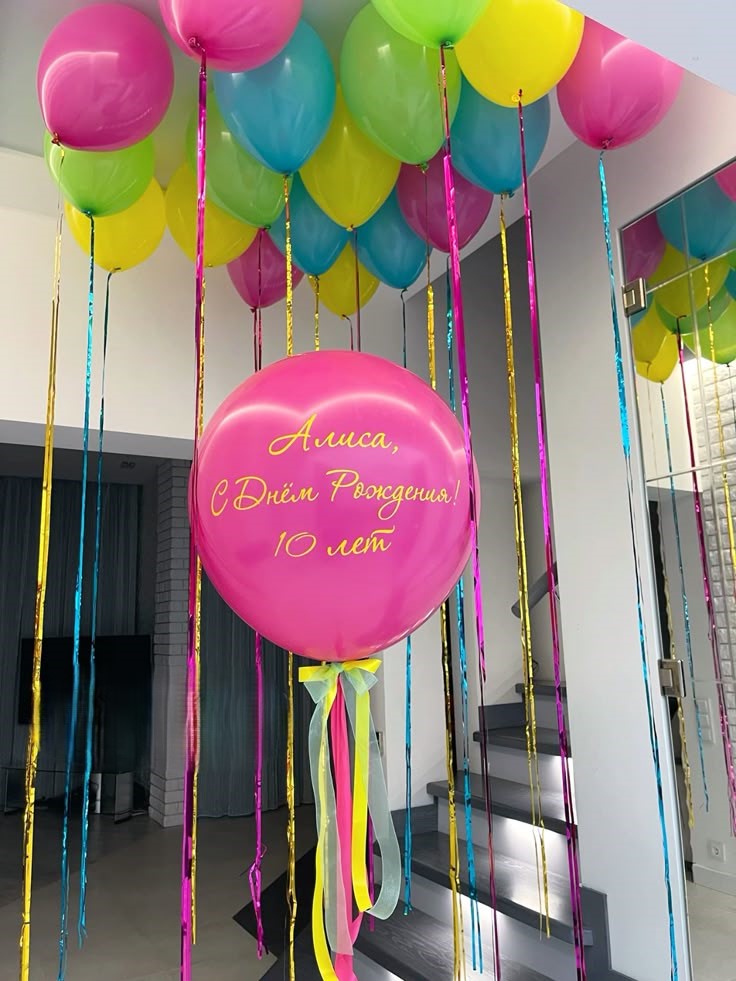 Воздушные шары яркие с большим шаром для девочки