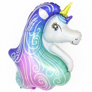 Фигура Голова единорога, небесный, 104 см