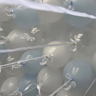 Шары под потолок 30 штук голубые и белые