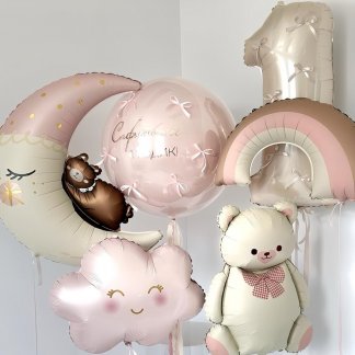 Набор розовых шаров девочке на годик