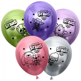 Шар хром (12/30 см), Ассорти, Герои, Brawl Stars