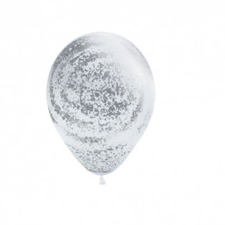Воздушный Шар (12”/30 см) Морозное граффити, Серебро (005), агат