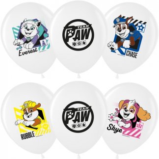 Шар (12''/30 см) Щенячий Патруль, Белый (200), пастель, 2 ст
