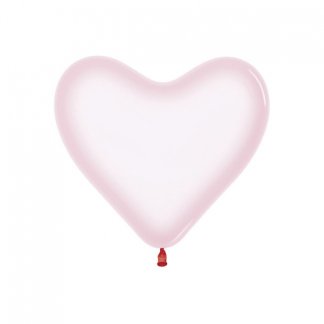 Латексное сердце 30 см, хрустально-розовое, макарунс